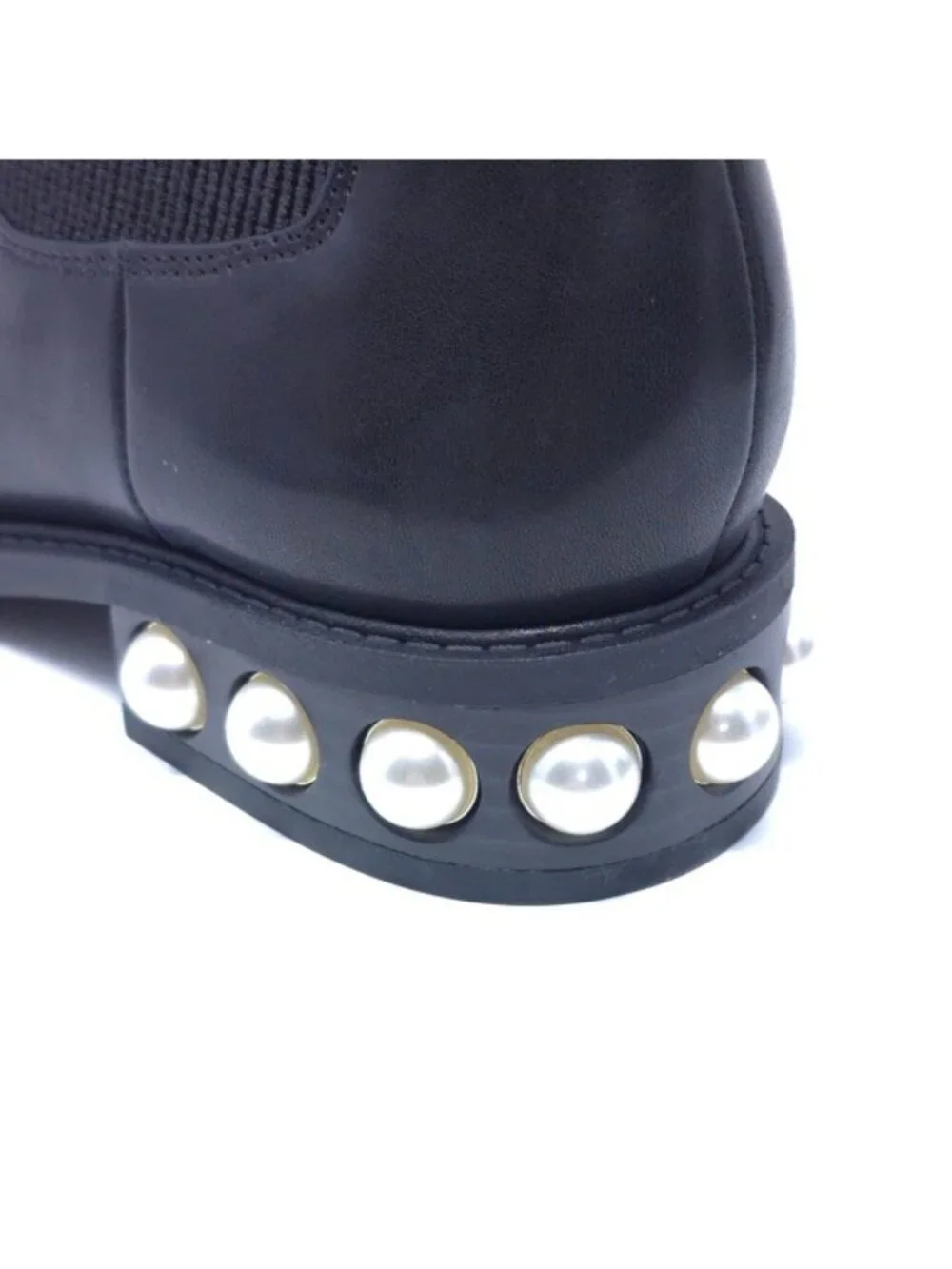 On 34th Jeovana Chelsea Ankle Boots Black Pearl Heel 5.5M